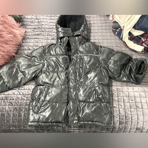 Girls black puffer jacket 10/12